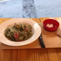 Basil pesto pasta at DalYang - Sweet Kitten 달냥 in Seoul