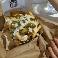 Jamaican jerk tabasco chick n fries. at Lord of the Fries in Parramatta