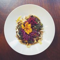 red cabbage and seaweeds, paprika, fennel & dill and mustard & turmeric at SaladPride in London