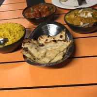 Butter chicken, Korma, Cheesey Naan bread at Temple of Spices in Mermaid Beach