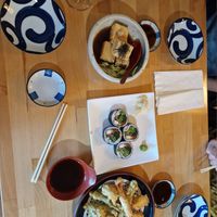 Amazing food! Vegan roll, tofu and battered vegetables! at Cha-Ya in San Francisco