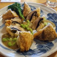 Mushroom and tofu fritters at Cha-Ya in San Francisco