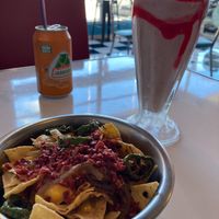 nachos & milkshake at Comet 984 in Playa Del Carmen