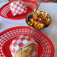 Fishy and krusty burger at Comet 984 in Playa Del Carmen