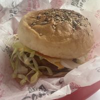 Beyond burger with sauce  at Comet 984 in Playa Del Carmen