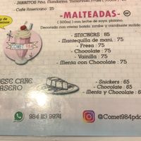 Menú  at Comet 984 in Playa Del Carmen