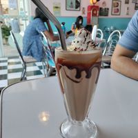 Snickers shake with really good cream on top at Comet 984 in Playa Del Carmen