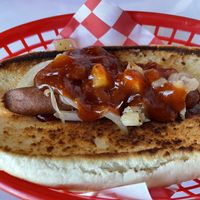 BBQ Hot Dog  at Comet 984 in Playa Del Carmen