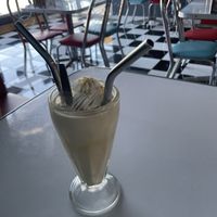 Peanut milkshake, DELICIOUS  at Comet 984 in Playa Del Carmen