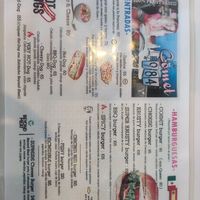 Food menu at Comet 984 in Playa Del Carmen