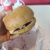 Cheese burger at Comet 984 in Playa Del Carmen