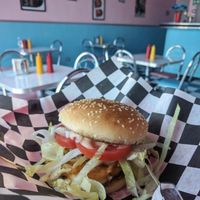 Krusty Burger (fried cheese) at Comet 984 in Playa Del Carmen