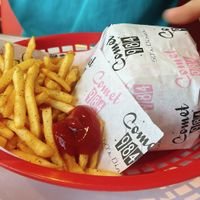 spicy burger menu  at Comet 984 in Playa Del Carmen