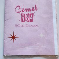 Menu cover at Comet 984 in Playa Del Carmen