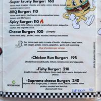 Burger menu options offering homemade patties at Comet 984 in Playa Del Carmen