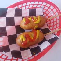 vegan corn dog at Comet 984 in Playa Del Carmen