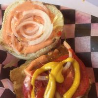 grilled cheese burger  at Comet 984 in Playa Del Carmen