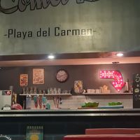 The counter, so cute (vegan stop here) at Comet 984 in Playa Del Carmen