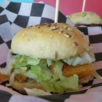 Fish burger  at Comet 984 in Playa Del Carmen