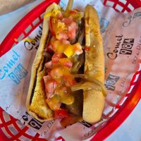 Hot dog at Comet 984 in Playa Del Carmen