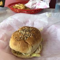 Fishy burger  at Comet 984 in Playa Del Carmen