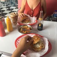 Krusty and Fish burger  at Comet 984 in Playa Del Carmen