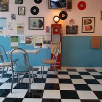 50's theme vegan restaurant at Comet 984 in Playa Del Carmen