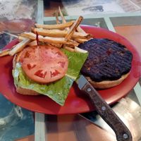 Black bean burger at Mrs. Mac's Kitchen  in Key Largo