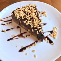 Raw chocolate peanut pie at Cravo e Canela in Alto Paraiso