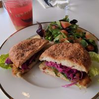 crab cake at Pomegranate Cafe in Los Angeles