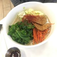 Spicy miso ramen with the spice on the side  at Pomegranate Cafe in Los Angeles