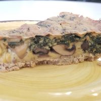 Mushroom and kale vegan quiche at Pomegranate Cafe in Los Angeles