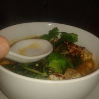 Generous serving of vegan chickpea curry with brown basmati rice
 at Local Eatery & Bar in Raglan