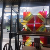 Groovy front windows & entrance   at Buhler & Co in East London