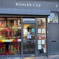 Cafe front  at Buhler & Co in East London
