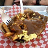 Vegan poutine! at Dirty Pizza in Montreal