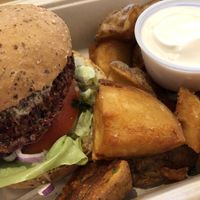 Good Beet Burger with potato upgrade  at goodbeet in Haddon Township