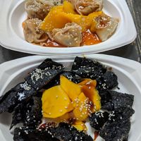 Dumplings and "unagi" strips, which I wouldn't order again at Vege Pot 素砂煲 in Central Singapore