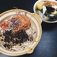 Dumpling noodles at Vege Pot 素砂煲 in Central Singapore