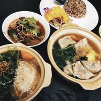 Dumpling noodles  at Vege Pot 素砂煲 in Central Singapore