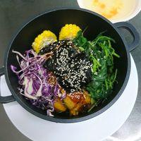 claypot unagi rice set (mock fish)  at Vege Pot 素砂煲 in Central Singapore