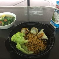 Dumplings with dry ramen at Vege Pot 素砂煲 in Central Singapore