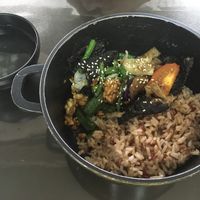 Rice and vegetables set at Vege Pot 素砂煲 in Central Singapore