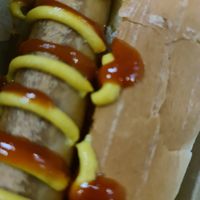 Spicy hotdog at Lord of the Fries - Flinders Street in Melbourne