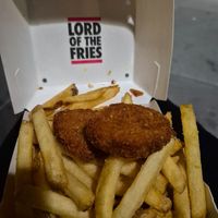 Nuggs and chips with parisian sauce $12.50: good at Lord of the Fries - Flinders Street in Melbourne
