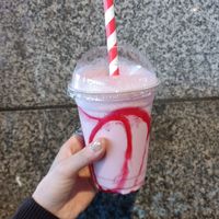 light coconut taste first, strawberry aftertaste at Lord of the Fries - Flinders Street in Melbourne
