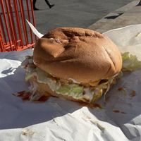 Original burger 🍔 (wouldn’t be used for the advertising but tasted nice)  at Lord of the Fries - Flinders Street in Melbourne