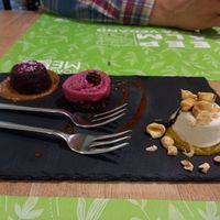 Trio of desserts at Vitto Pitagorico in Naples