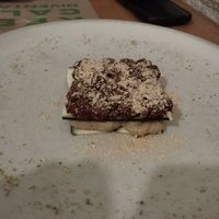 Raw lasagna at Vitto Pitagorico in Naples