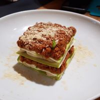 Raw lasagna at Vitto Pitagorico in Naples